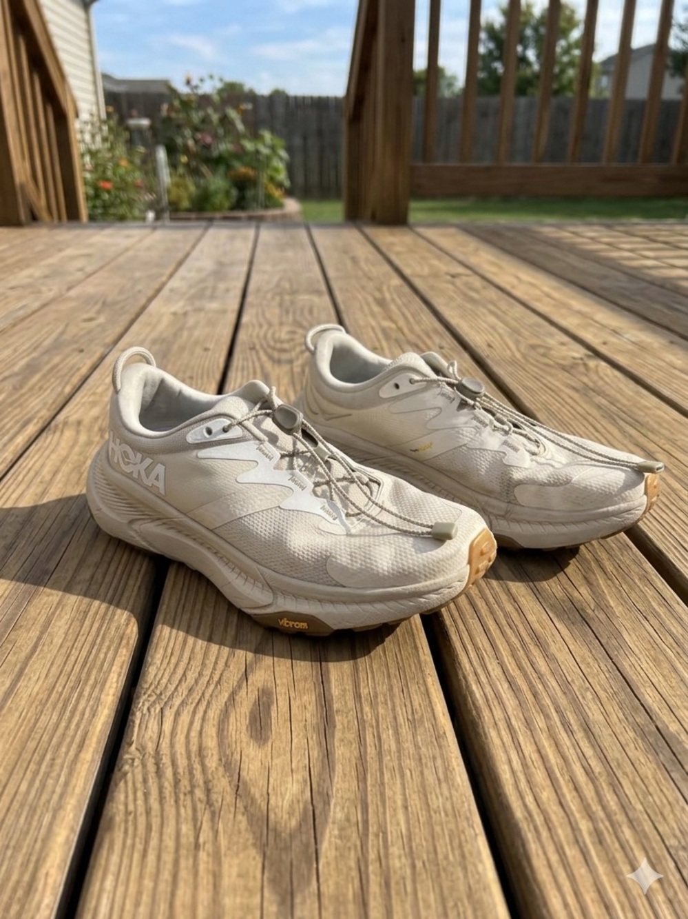 Hoka Women's Cream/Beige Trail Running Shoes